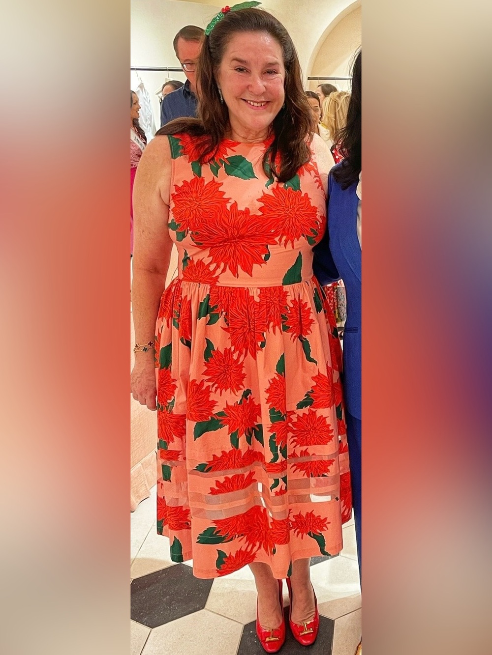 Carolina Herrera Floral A-Line Midi Dress - Picture 6 of 10